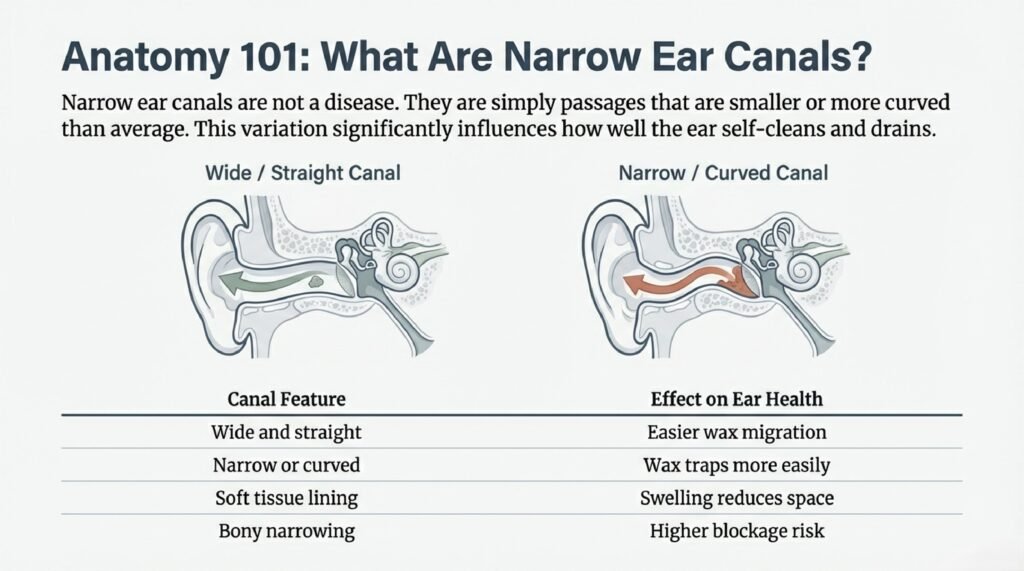 infographic explaining - what are narrow ear canals?